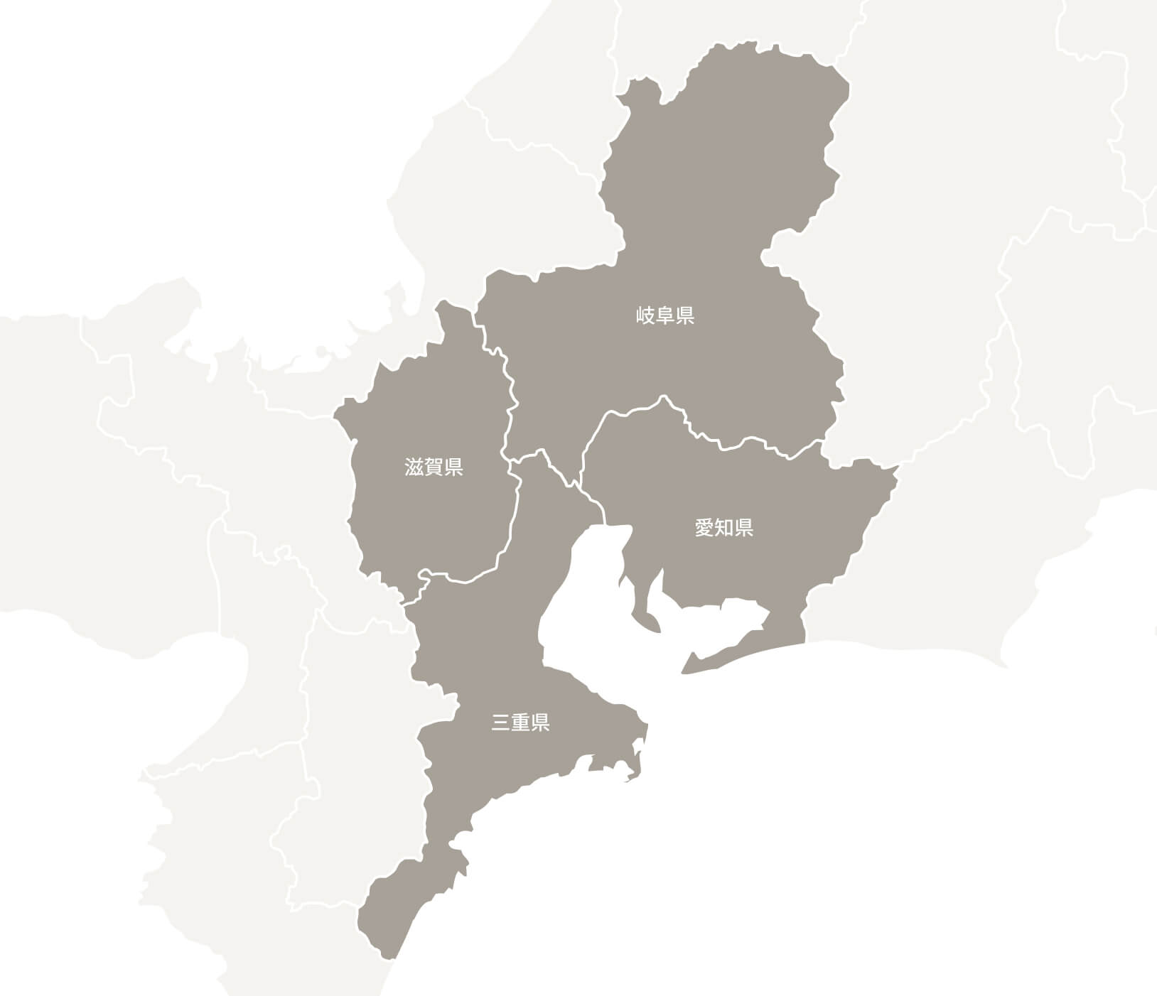 岐阜県，滋賀県，三重県，愛知県